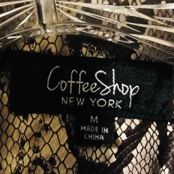 Coffee Shop Medium Python Embossed Faux Leather Moto Jack NWT - Picture 4 of 7